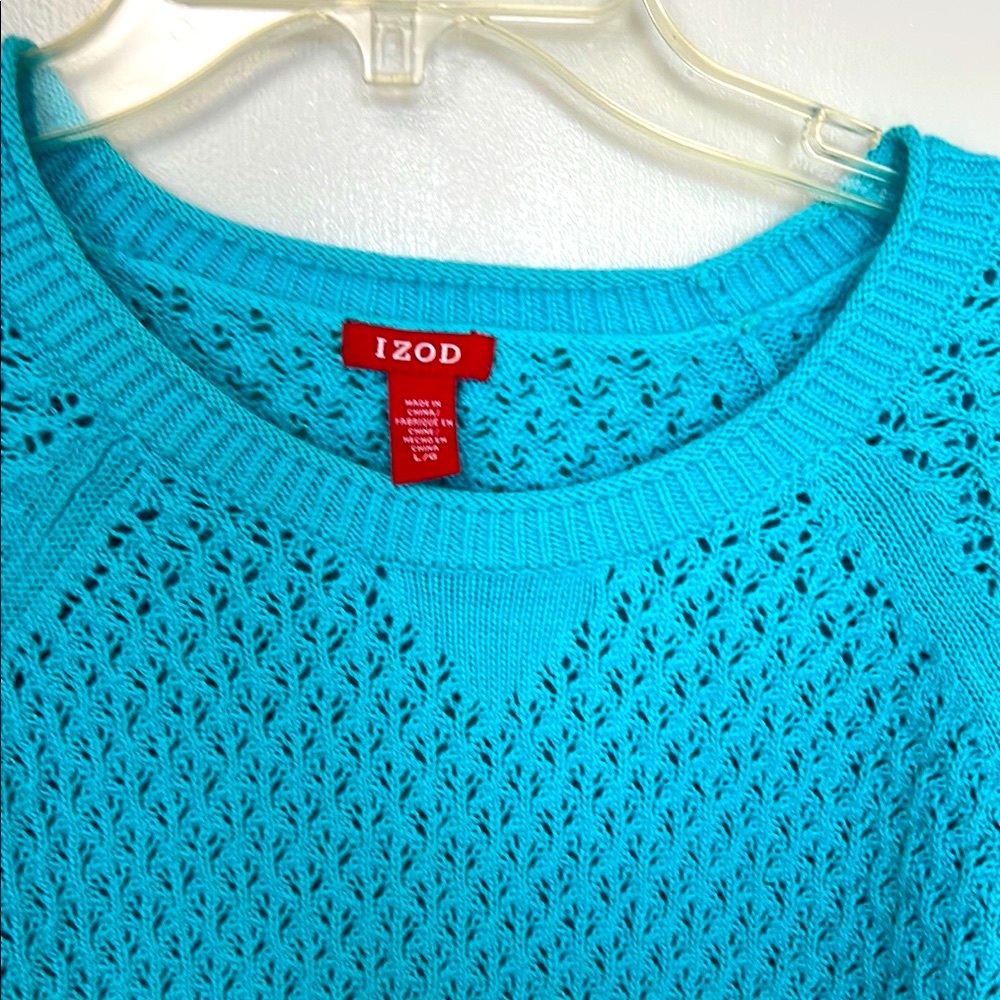 Izod Women's Turquoise Blue Sweater, size L